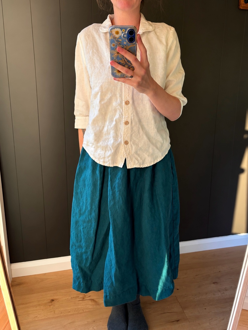 Not Perfect Linen - LILLE Shirt - White Button Down - Size Medium